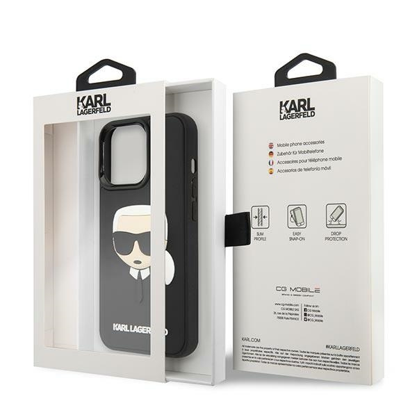 Etui KARL LAGERFELD Apple iPhone 14 Pro 3D Rubber Karl`s Head Czarny Hardcase
